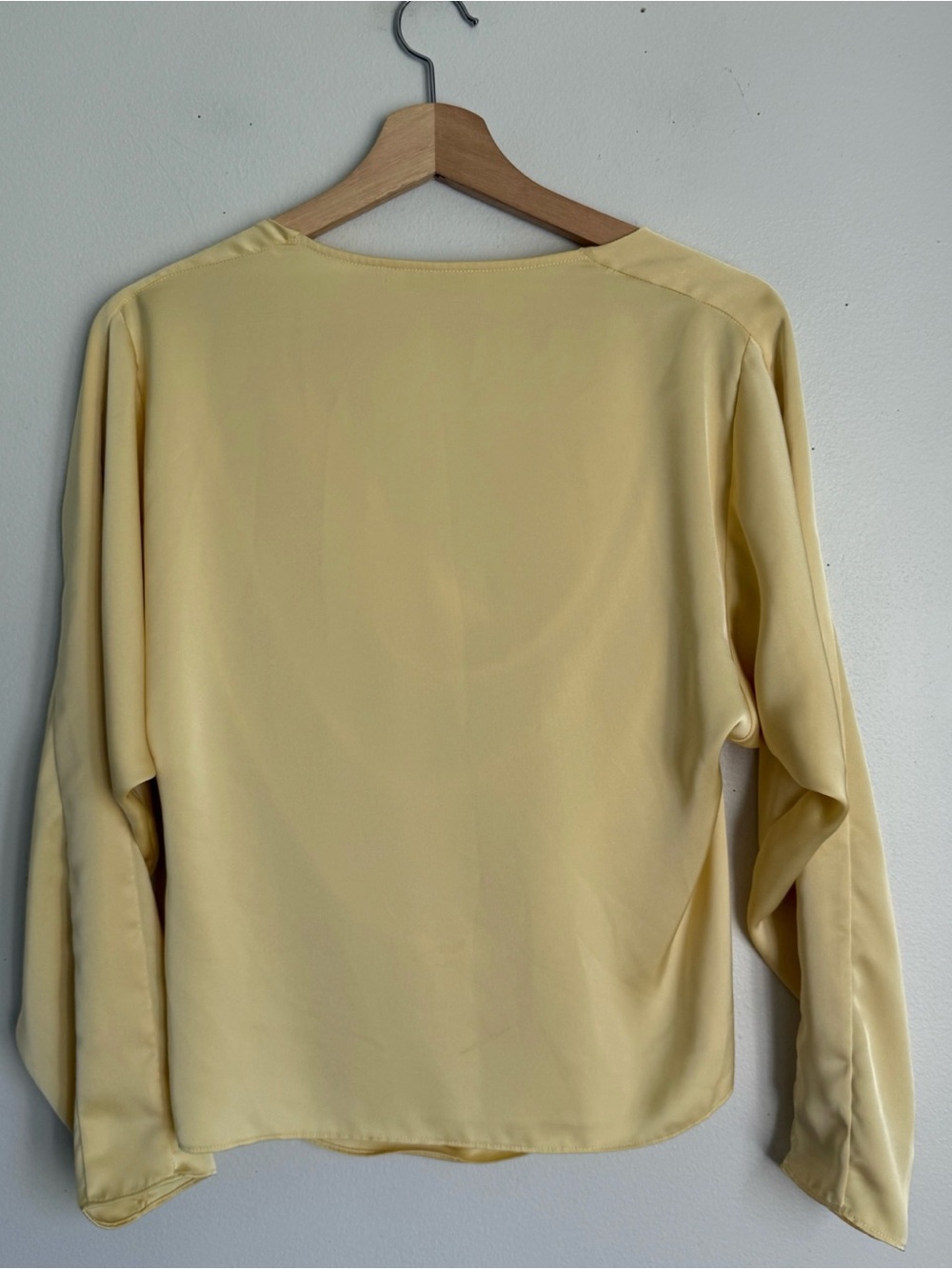 Ramy Brook Tayler Satin Drape Cow Neck Blouse Top in Butter Yellow - Picture 4 of 6